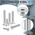 thumbnail image 3 of Uxcell Flat Head Socket Cap Screws Countersunk Bolts Head Machine Screws 304 Stainless Steel (18-8) UNC Socket Drive Bolt Fasteners for Industry Machinery Household #10-32 x 3/4" 50, 3 of 7