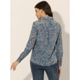 thumbnail image 4 of CamiFloral Con Botones Y BluDe ManLarCon Cuello En PunPaMujer Gris Azul XL, 4 of 6
