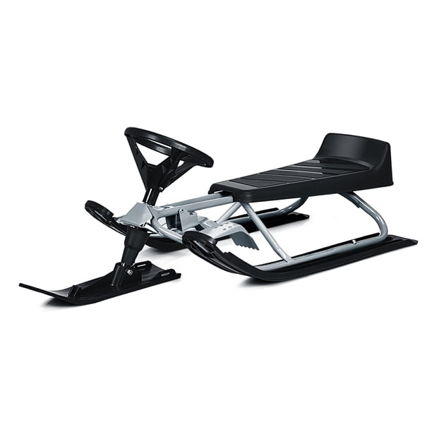 Toddler Snow Racer Costway Kids Snow Racer Sled w/ Steering Wheel & Double Brakes Pull ...