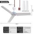 thumbnail image 3 of DC 12V Portable Ceiling Fan 19.7”Mini Hanging Ceiling Fan Camping Tent Fans for Outdoor RV Gazebo, Battery Powered Ceiling Fan Silent Design, 3 of 6