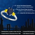 thumbnail image 2 of Gem Stone King 925 Sterling Silver Blue Sapphire and Yellow Sapphire Engagement Ring for Women | 2.92 Cttw | Oval 9X7MM | Gemstone September Birthstone | Size 8, 2 of 6
