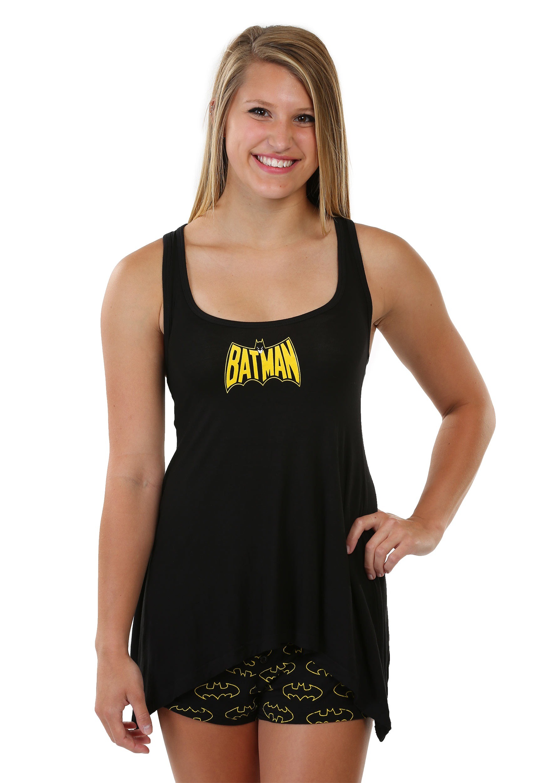 Undergirl Batman Handkerchief Rayon Womens Tank And Shorts Set