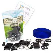 Country Brook Design® 1 inch Deluxe Dog Collar Kit with Royal Blue Nylon Webbing