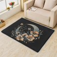 thumbnail image 2 of Floral Rugs for Living Room - Washable Rugs Floral Rug & Home Decor, 2x3 Area Rug, Botanical Flower Rugs for Entryway, Non Slip Low Pile Small Indoor Door Mat, Girls Black Carpet & Room Decorations, 2 of 7