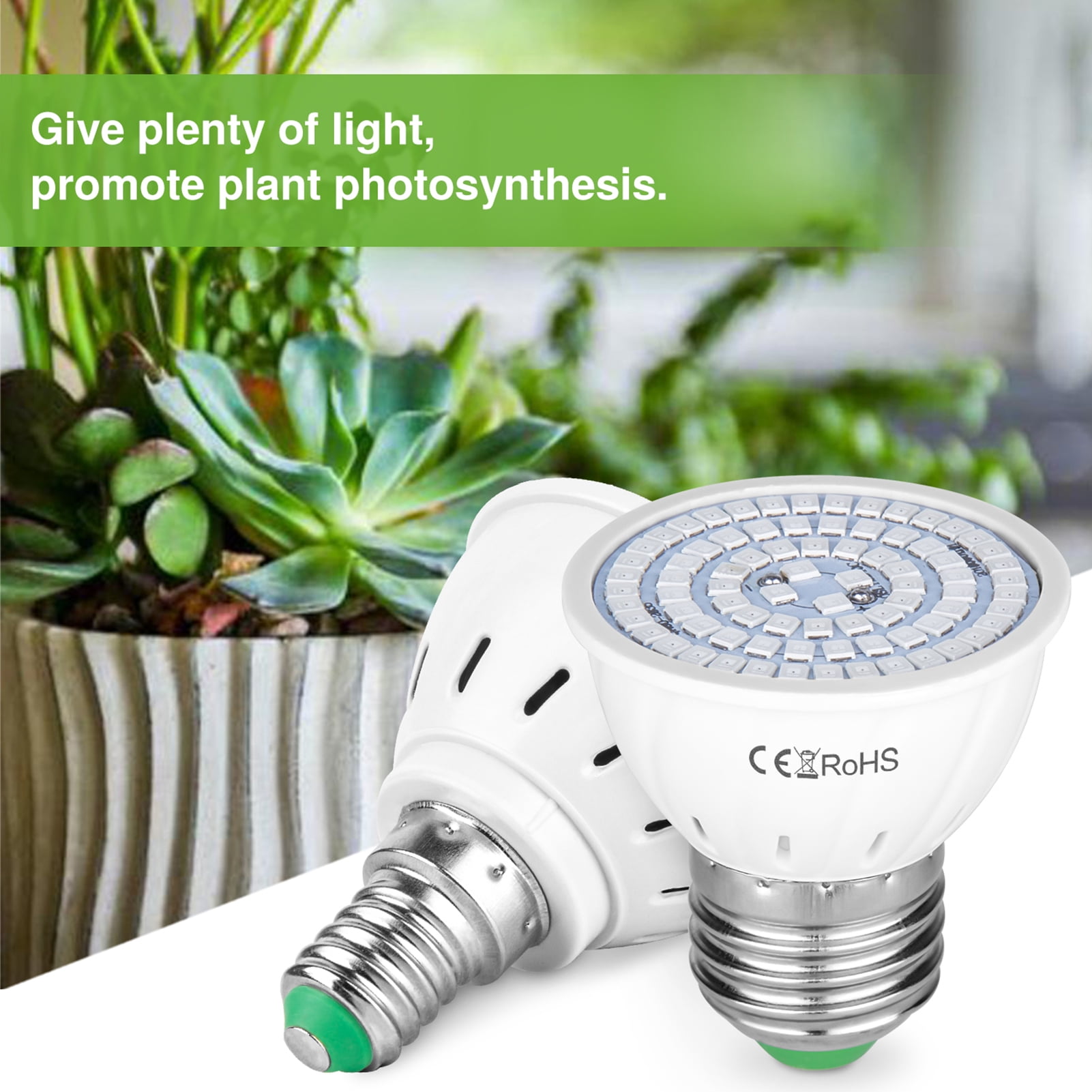 80 LED Plant Grow Light Bulb E14 E27 GU10 MR16 Flower Veg Hydroponic Lamp 7W 