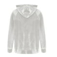 thumbnail image 6 of UVEASISHA Velvet Hoodies for Men Quarter Zip Hooded Sweatshirt Drawstring Long Sleeve Pullover Tops Multi Pocket Fashion Velour Hoodie White XL, 6 of 7