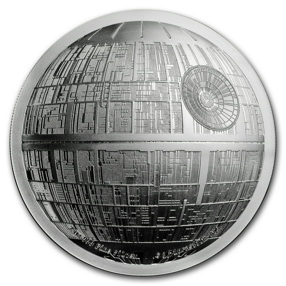 2018 Niue 2 oz Silver $5 Star Wars Death Star UHR (COA #5)