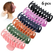 Kapmore 6PCS Hair Claw Clips Acrylic Nonslip Hair Catch Barrettes Hair Jaw Clips for Women Girls