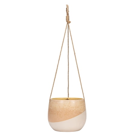 Medium Neutral Abstract Hanging Planter