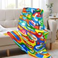 thumbnail image 6 of Abstract Art Design 70x55in Flannel Throw Blanket, Double Sided, Soft and Cozy, Glow in the Dark, 6 of 8