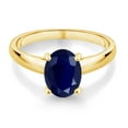 thumbnail image 2 of Gem Stone King 2.50 Ct Oval Blue Sapphire 10K Yellow Gold Ring, 2 of 4