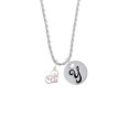 thumbnail image 2 of Delight Jewelry Silvertone Squirrel in Heart - Silvertone Script Initial Disc - Y - Charm Necklace, 20"+3", 2 of 4