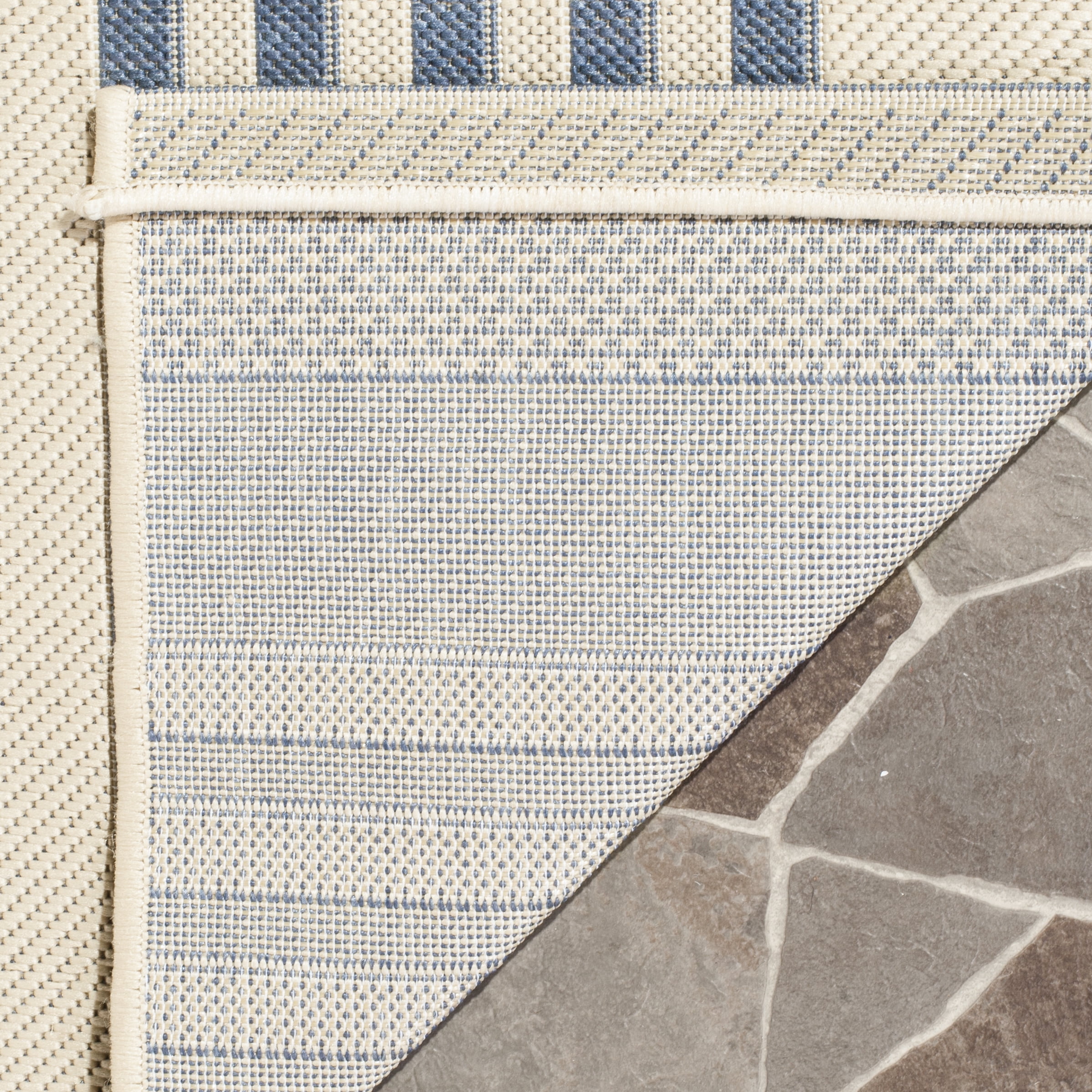 Safavieh Courtyard Caroline Striped Indoor/Outdoor Area Rug, Beige/Blue, 8' x 10'