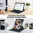 thumbnail image 4 of Allytechgroup iPad Pro 13 M4 2024 Case with Pencil Holder, Premium PU Leather Multi Angle Viewing Stand Anti-Scratch Auto Sleep Wake Tablet Case for Apple iPad Pro 13 Inch 2024, Darkblue, 4 of 6