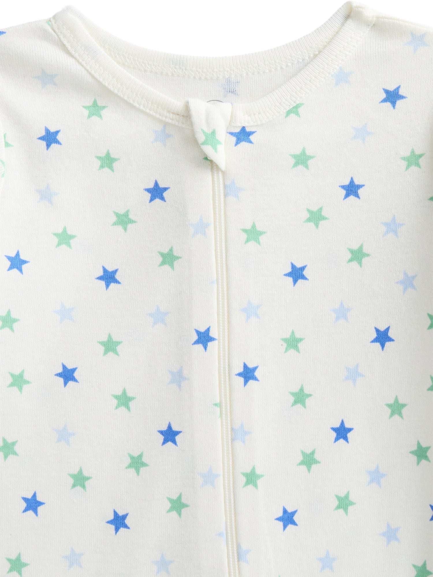 Wonder Nation Organic Cotton Baby Unisex Zip Front Footed Sleep N Play Pajamas, 3-Pack, Sizes Preemie-6/9 Months