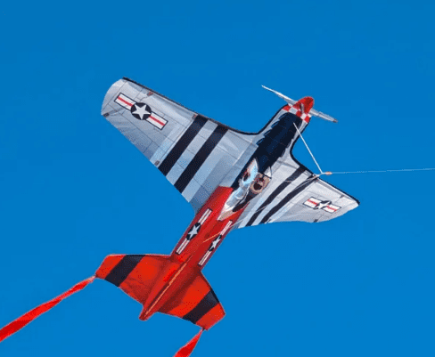 3-D P-51 Mustang SuperSized Nylon Kite 60 inch Wingspan
