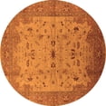 thumbnail image 1 of Ahgly Company Indoor Round Oriental Orange Traditional Area Rugs, 4' Round, 1 of 4