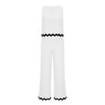 thumbnail image 6 of Penkiiy Women's Summer 2 Piece Outfits Sleeveless Crop Top Capri Wide Leg Pants Jumpsuit Linen Lounge Beach Travel Sets L White, 6 of 8