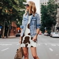 thumbnail image 5 of Horeoi Brown Cow Print Women's Sleeveless Dress Cotton-like Flared Hem Deep Side Pockets Above-Knee, 5 of 6