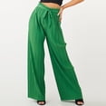 thumbnail image 4 of CHEEREAM Womens Baggy Cargo Pants For Womens Athletic Straight Wide Leg High Waisted Pull On Sweat Trousers With Decorative Drawstring Summer Sport Bottom Active Lightweight Breable, 4 of 6