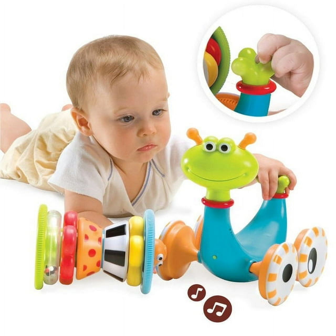 Yookidoo Musical Crawl N' Go Snail Toy with Stacker for Infant Crawling and Walking Development