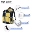thumbnail image 5 of Casual Canvas Backpack Without Interlayer Large Capacity Stick Bag Design For Outdoor Shopping Office Outdoor Sports Argyle Plaid Cornflowerblue_4 Small, 5 of 7