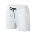 thumbnail image 4 of Pantalones cortos deportivos para hombre con bolsillos, holgados, para baloncesto, playa, entrenamiento, informales Blanco, 4 of 9