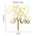 thumbnail image 5 of Adorno para tarta de acrílico dorado con el texto "Sr. y Sra.", decoración para tarta de amor, decoración para repostería de bodas, recuerdos para fiestas de aniversario, 5 of 5