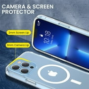 For Apple iPhone 14 Pro Max (6.7) Magnetic Case Compatible with Magsafe Wireless Charger & Card Wallet Transparent Phone Case Cover by Xpression - Clear