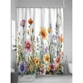 thumbnail image 5 of Fsddascl Spring Floral Shower Curtain Set - 54" x 78" Washable Bathtub Curtain with 12 Hooks, Yellow Pink Flowers Watercolor Farmhouse Waterproof Fabric Stall Shower Curtains for Bathroom/Bathtub, 5 of 6