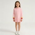 thumbnail image 5 of OGLCCG Girls Hoodie Dress Kids Long Sleeve Solid Color Hooded Sweatshirt Dress Casual Loose Fit Cotton Pullover Dresses 1-10 Years, 5 of 5