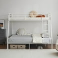 thumbnail image 4 of Ktaxon Twin Over Full Metal Bunk Bed with Stairs & Full-Length Guardrail, White, 4 of 12