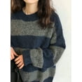 thumbnail image 6 of EMMIOL Women's Christmas Oversized Stripe Sweater 2025 Fall Y2K Trendy Crewneck Knit Top,Loose Fit Long Sleeve Pullover, 6 of 7