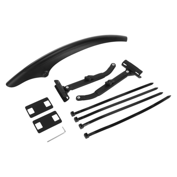 Guardabarros delantero para bicicleta de carretera MTB Unique Bargains 16.14" flexible con tapón, guardabarros negro con junta antideslizante 1 juego