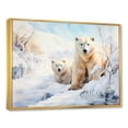 thumbnail image 2 of Designart "Winter Scenery Polar Bears in Snow IV" Animals Framed Wall Art - Modern Farmhouse Blue Bear Entryway Framed Wall Art, 2 of 6