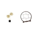 thumbnail image 1 of Figura Decorativa De Hoja De Hierro, Ideal Para Escritorio, Armario, Chimenea O Como Regalo De Inauguración. Incluye Soporte De Madera, Organizador Y Estante Antiguo Para Decoración Del Hogar., 1 of 8