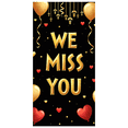 thumbnail image 2 of LUUFILx We Miss You Banner Backdrop Decoration Background for Reunion Parties Farewell Occasions Events Photography Props Supplies Heart Balloons Gold Accents, 2 of 8