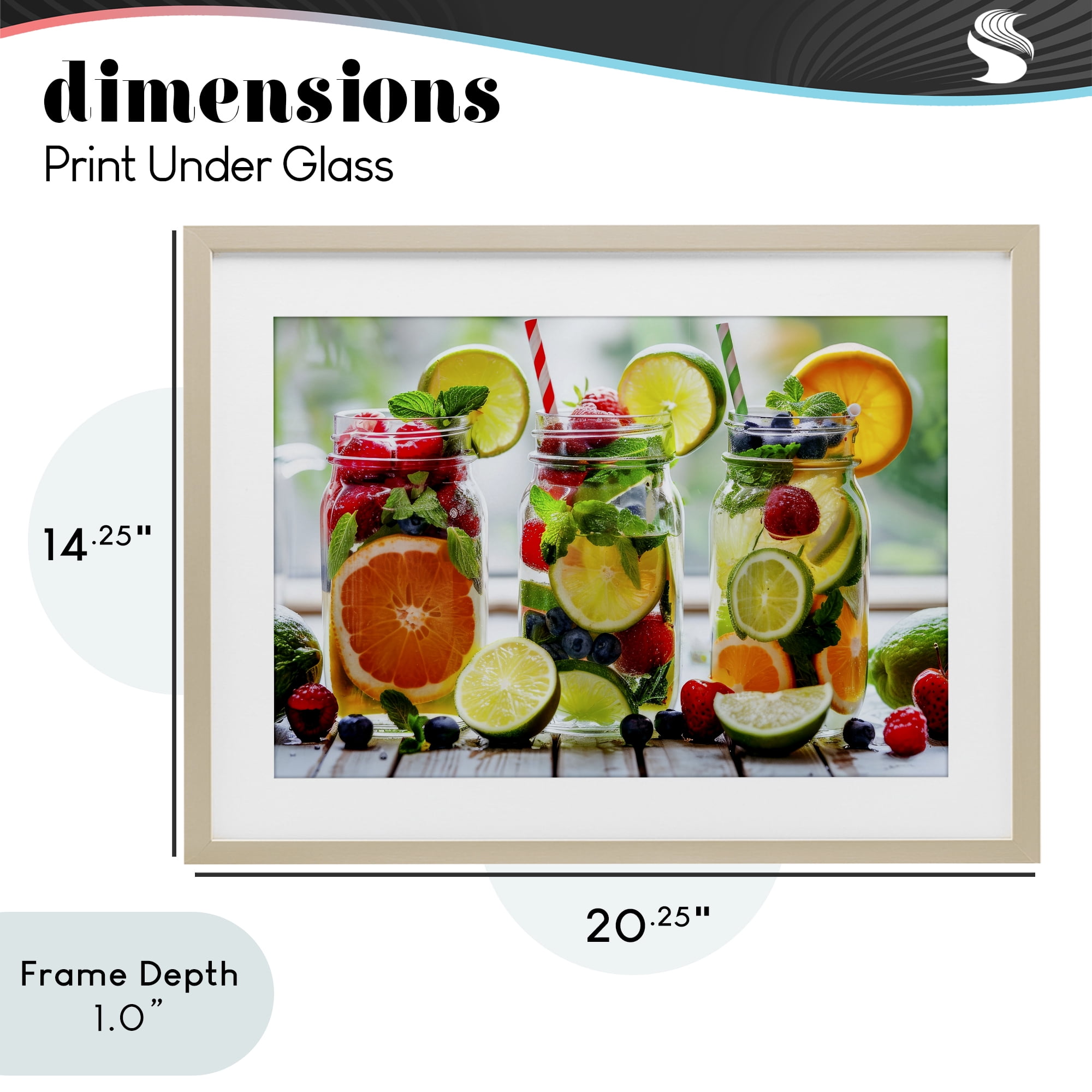 Stupell Industries Vibrant Citrus & Berry Infusion Birch Framed Print Under Glass, design by Lazar Studio