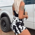thumbnail image 2 of Cow Print Shorts Womens Shorts Elastic Waist Casual Summer Workout Running Gym Shorts, 2 of 6