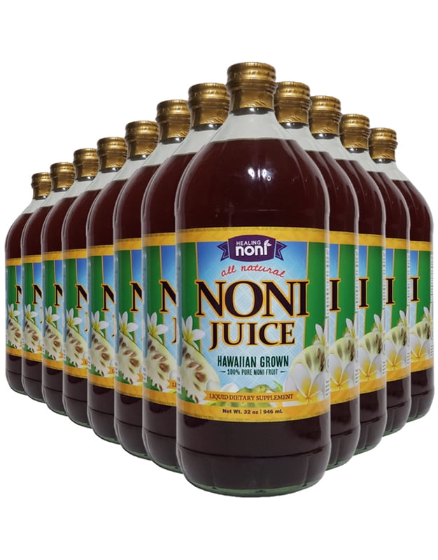Healing Noni™ 100 Pure Hawaiian Noni Juice 12 Pack of 32oz Glass