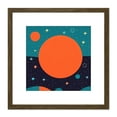 thumbnail image 1 of Abstract Planets In Space Cosmos Stars Orange Turquoise Painting Square Wooden Framed Wall Art Print Picture 8X8 Inch, 1 of 4