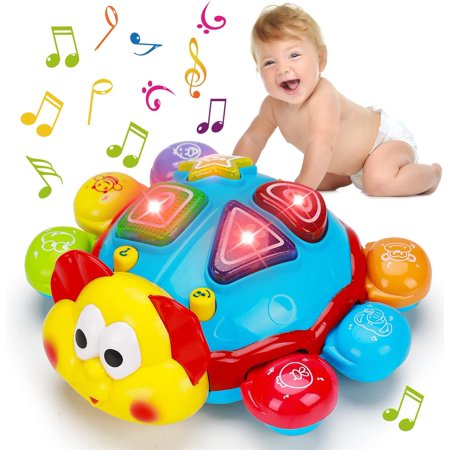 LANFENG Interactive Baby Learning Toy Bilingual Crawling Lights Sound 1 Year Baby Musical Developmental
