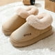 thumbnail image 3 of Zapatillas de algodón para mujer en invierno, bolsa de piel cálida antideslizante gruesa de terciopelo Eva de suela gruesa y zapatos de algodón para mujer en invierno, 3 of 5
