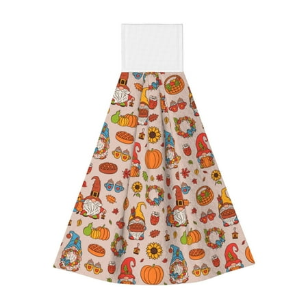 

Gaeub Fall Thanksgiving Print Hand Towels with Hook Hanging Tie Towels Coral Velvet Dishtowels for Bathroom Restroom Home Decor