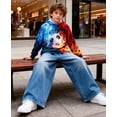 thumbnail image 4 of Lanbubble Boys' 3D Graphic Pullover Hoodie Long Sleeve Hooded Sweatshirt with Kangaroo Pocket Sizes 7-14Y, 4 of 7