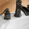 thumbnail image 4 of BWE 8 Inch Widespread Bathroom Faucet Oil Rubbed Bronze with Pop Up Drain and Supply Hose Lead-Free Two-Handle 3 Holes Waterfall Bathroom Sink Faucet Lavatory Mixer Tap, 4 of 9