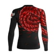 thumbnail image 2 of Raven Fightwear Women's Power Pangolin BJJ Rash Guard MMA Black/Red, 2 of 3