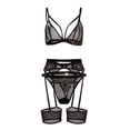 thumbnail image 4 of Gibobby Lencería de encaje para dormir Sujetador Ropa InteriorPoliésterSólido PiezasDaily Woman (Negro, XXL), 4 of 5