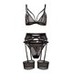 thumbnail image 4 of Gibobby Lencería de encaje para dormir Sujetador Ropa InteriorPoliésterSólido PiezasDaily Woman (Negro, M), 4 of 5