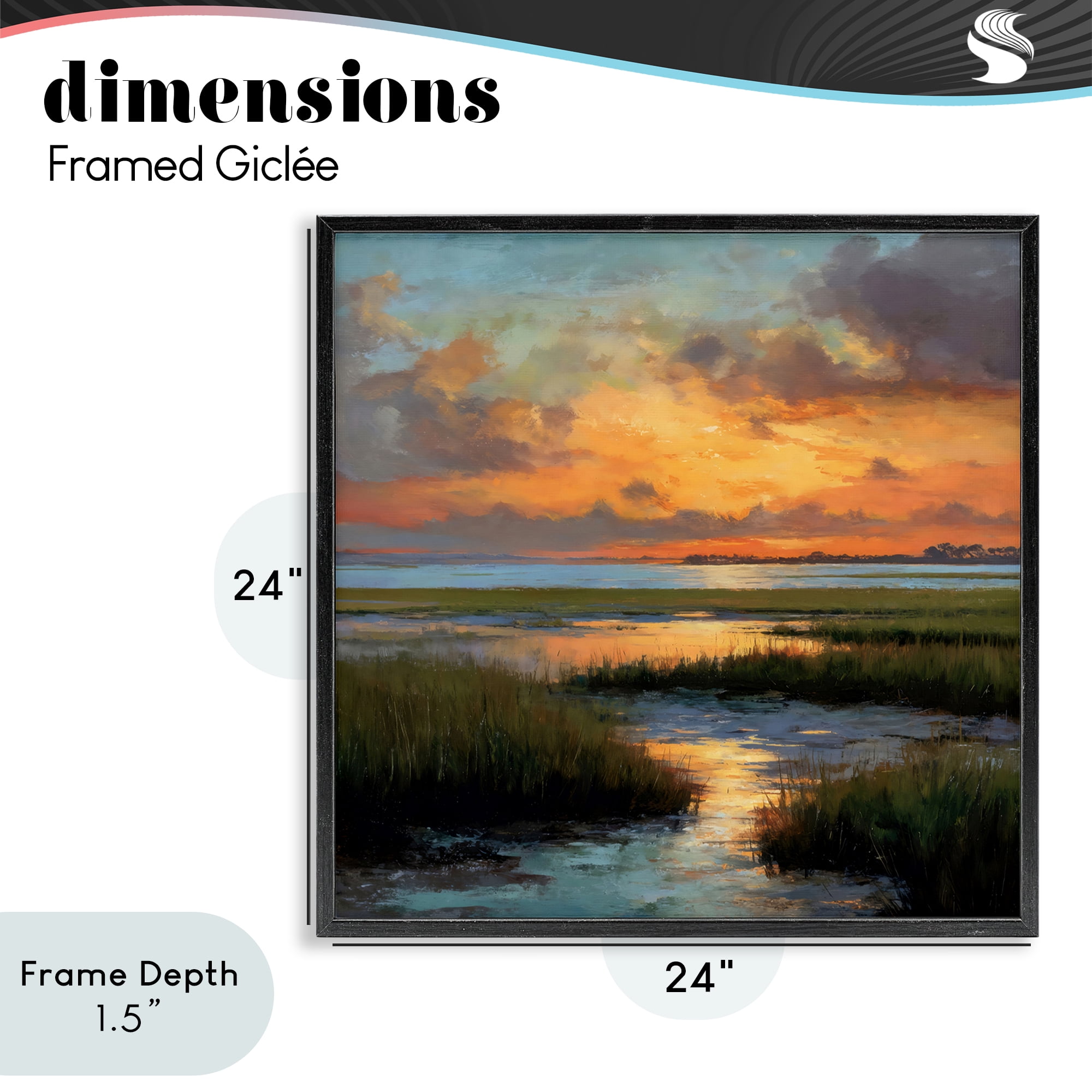 Stupell Industries Evening Marshland Glow Black Framed Giclee Art, design by Petal Prints Design